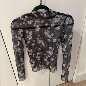 Heartloom Black Floral Sheer Blouse